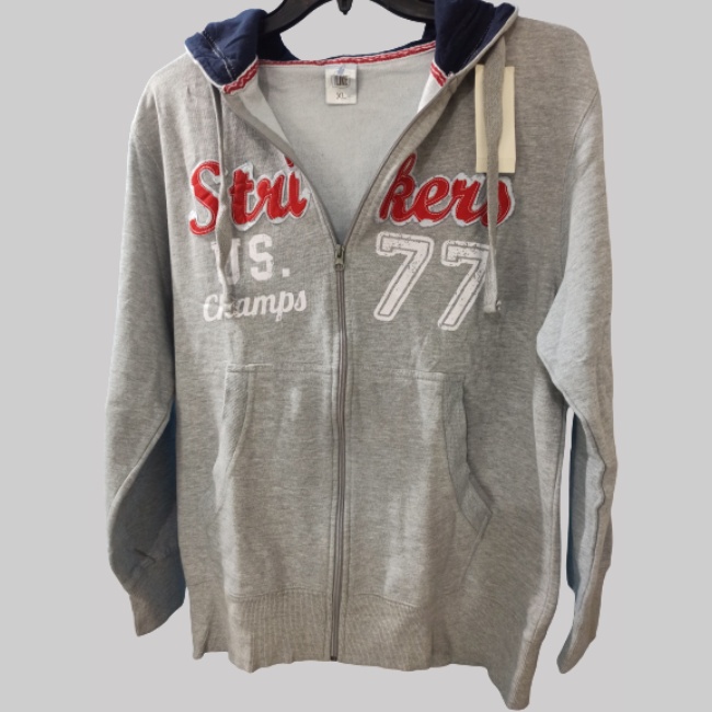 Zipper exportleftover loose fit big tall hoodie graphite grey-contrast hood-ilike-men large size hoodies online