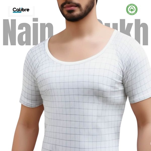 Nain Sukh Checkered Cotton Anti Sweat Summer Undergarments Vest