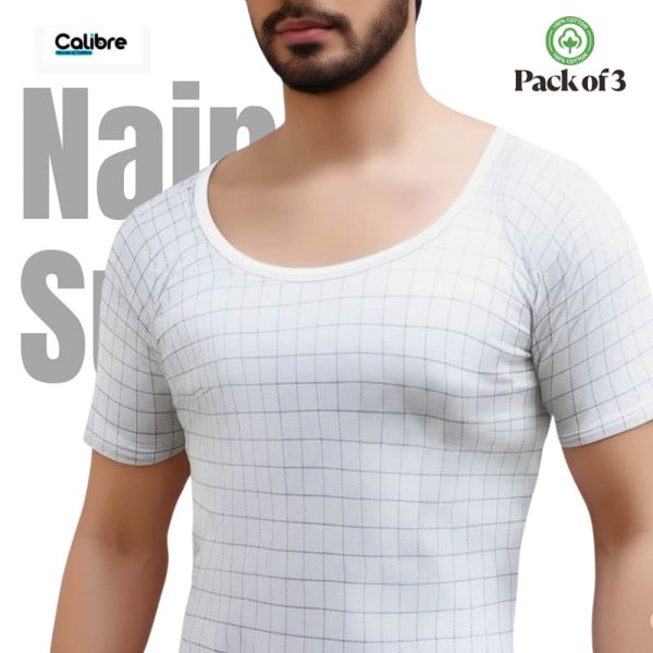 Vests Saver Pack-3 vests-cotton-Check-design-arino-anti-sweat-breathable-men-undergarments