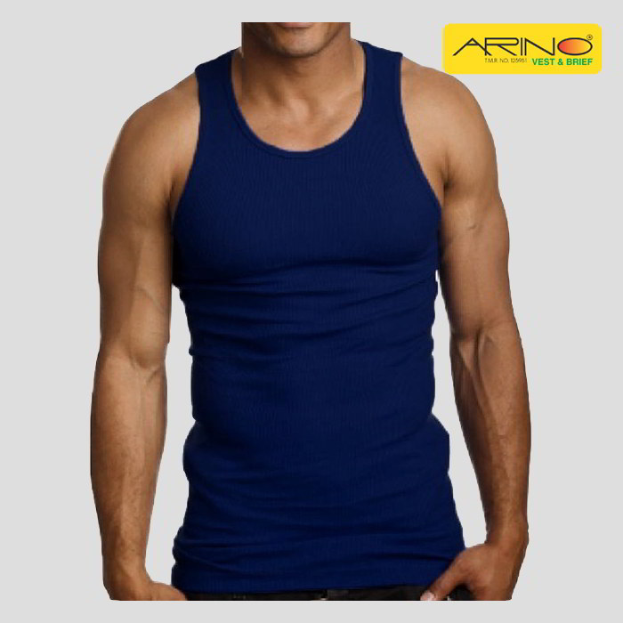 Arino Navy Blue Tank Top RIB Sendo Vest House Of Calibre