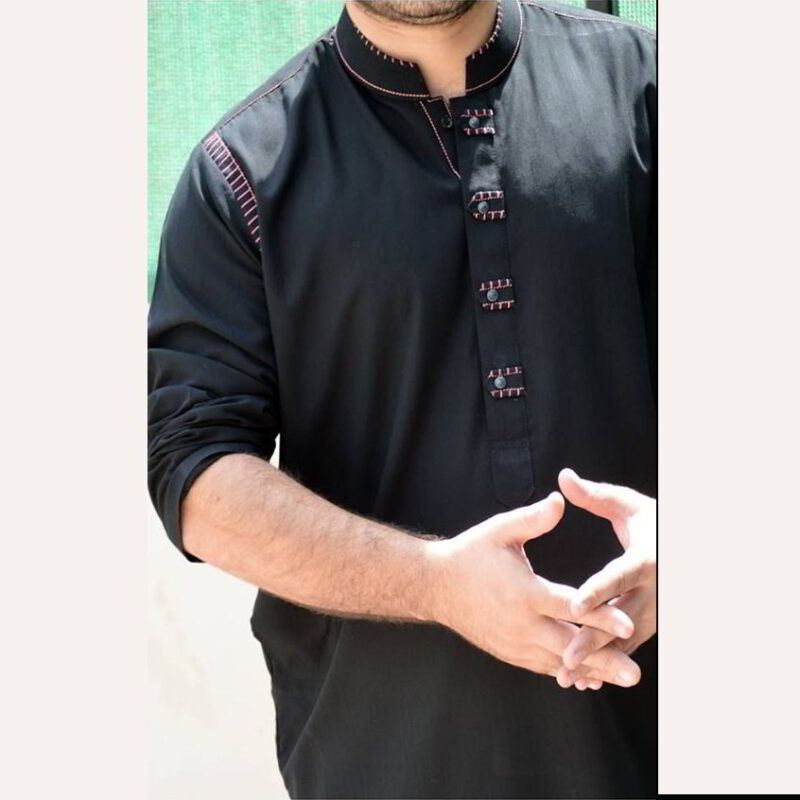 black kurta men pakistan