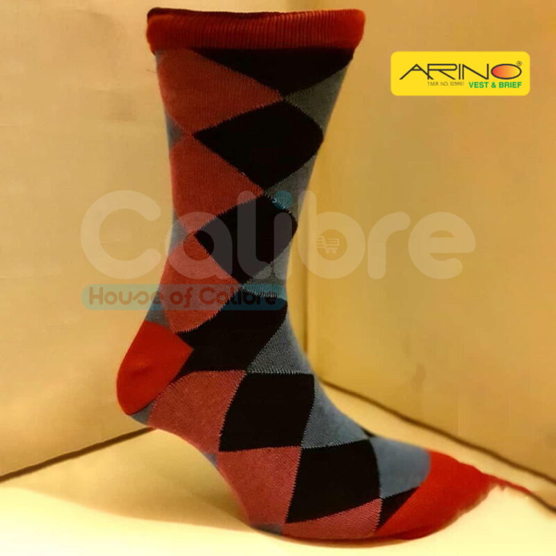 Arino Funk Series Contrast Rectangle Combed Cotton Socks