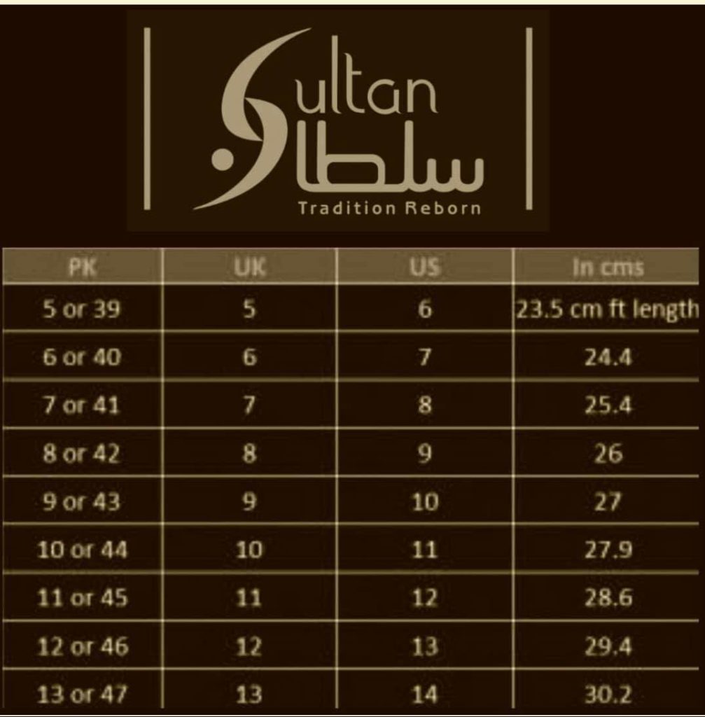 Khaadi Size Chart