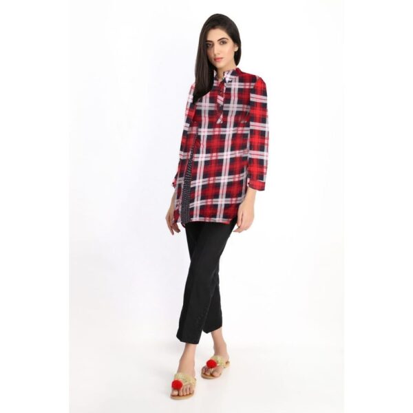 Girls designer shirts- collar shirt-red check shirt