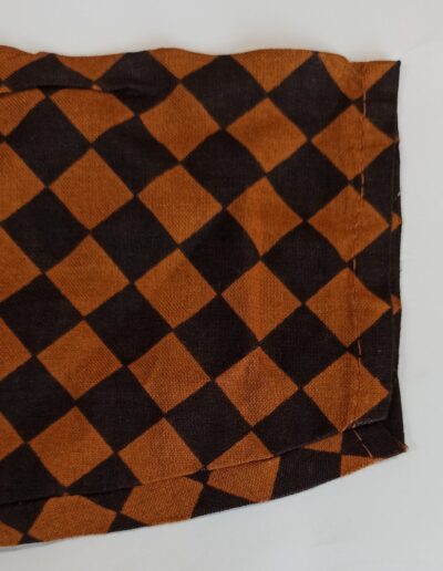 female-ladies-linen-khaddar-kurti-cotton trouser-embroidered trouser-white-black-check-house of calibre-women suiting- brown with black boxes