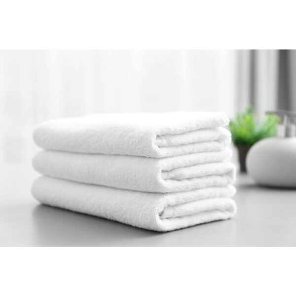 white pack of 3 ultra soft terry viscose cotton branded towels by towel showel (4)