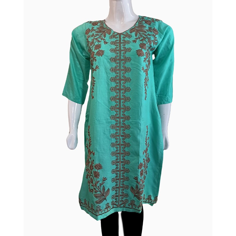 ;atest Female stiched Collection zinc-linen-kurti-embroidered