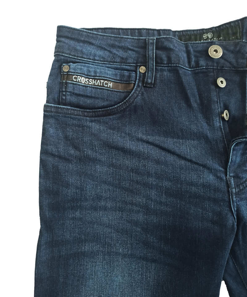 Cross Hatch Straight Fit Indigo Blue Eco-Friendly Stretchable Denim Pants - Image 6