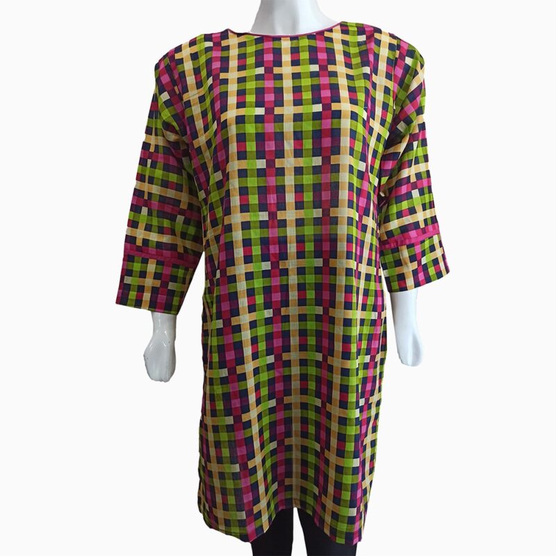 mulit-color-check-design-kurti-2