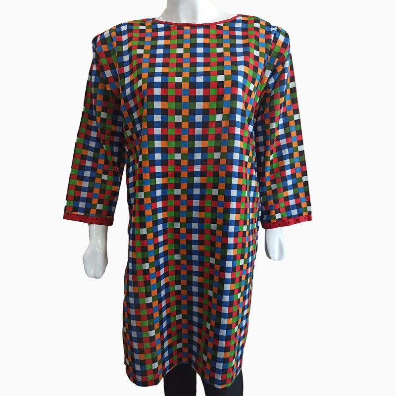 multi-color-check-pattern-kurti-1