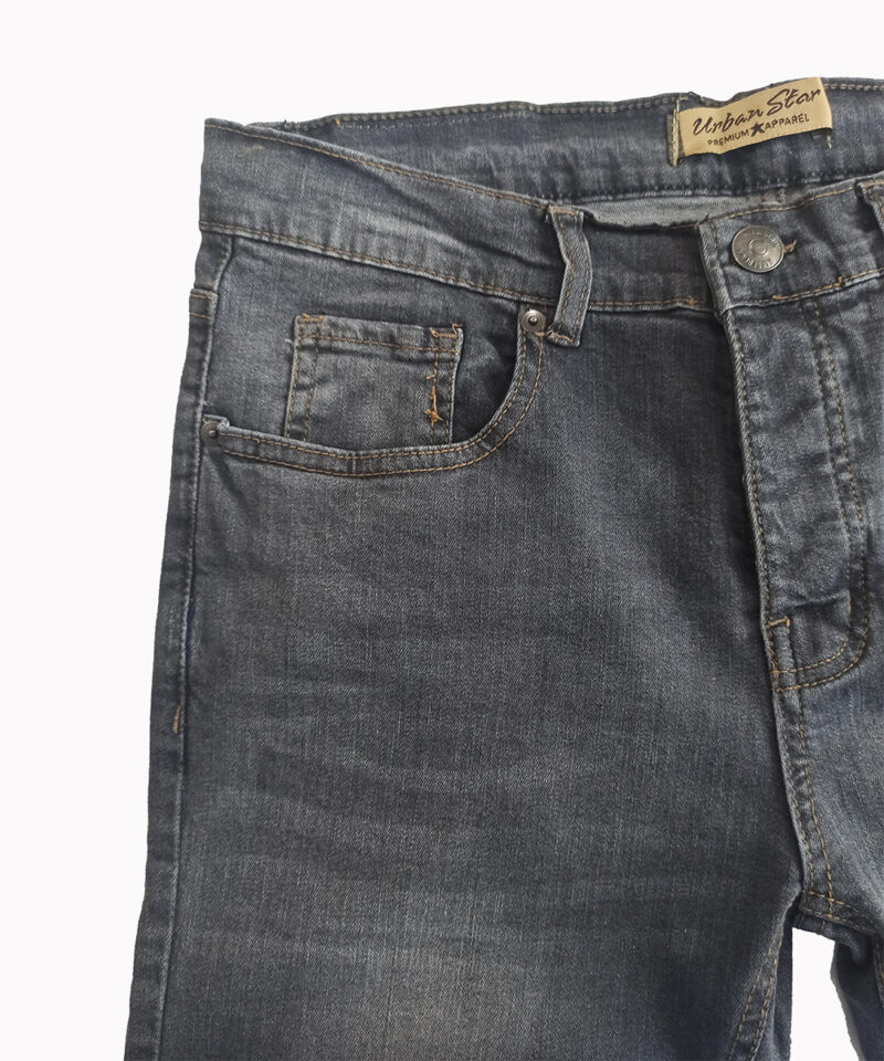 Urban Star Light Wash Charcoal Grey Slim Fit Stretchable Denim Pants - Image 6