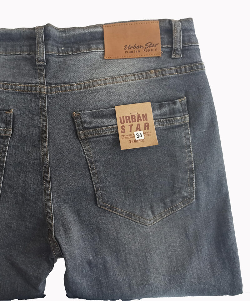 Urban Star Light Wash Charcoal Grey Slim Fit Stretchable Denim Pants - Image 7