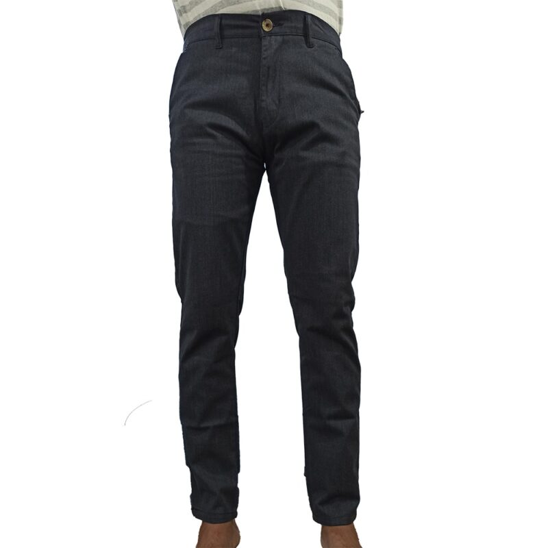 Zara Monarch Navy Grey Slim Fit Texture Cotton Dress Pant - House Of ...