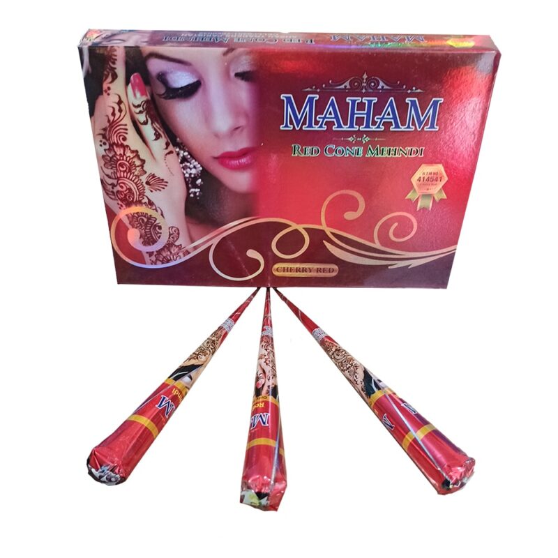Pack of 3 Red Color Organic Cone Mehndi