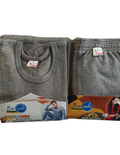 Charcoal Grey Men Thermal Night Suit Set