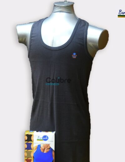 Black Lycra Cotton Stretchable Men Vest