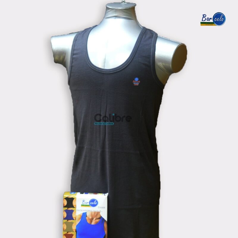 Black Lycra Cotton Stretchable Men Vest