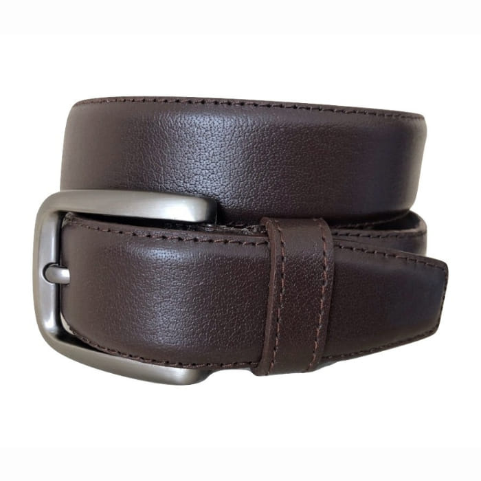Dark Brown Buffalo Formal Leather Belt
