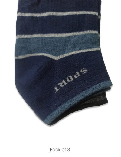 Cotton Nylon Low Cut Relax Feet Cotton Navy Blue Stripped Socks