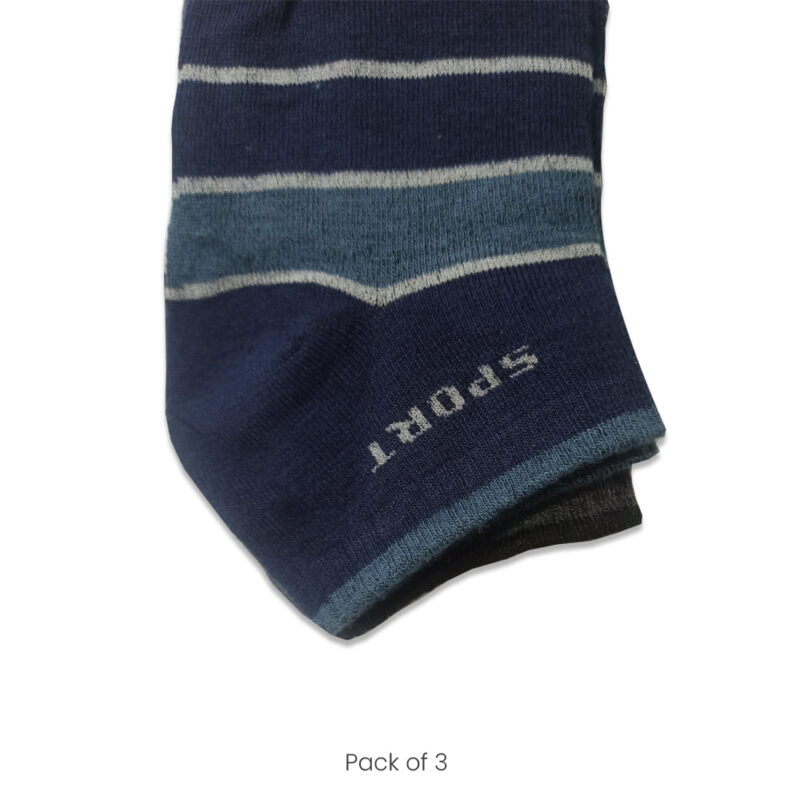 Cotton Nylon Low Cut Relax Feet Cotton Navy Blue Stripped Socks