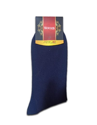 Navy Blue Plain Cotton Formal Men Full Socks