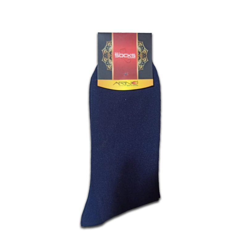 Navy Blue Plain Cotton Formal Men Full Socks