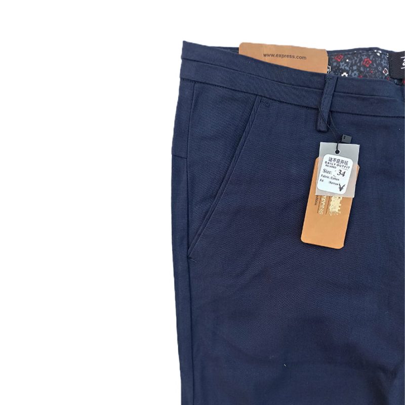 Dress Navy Blue Cotton Pant