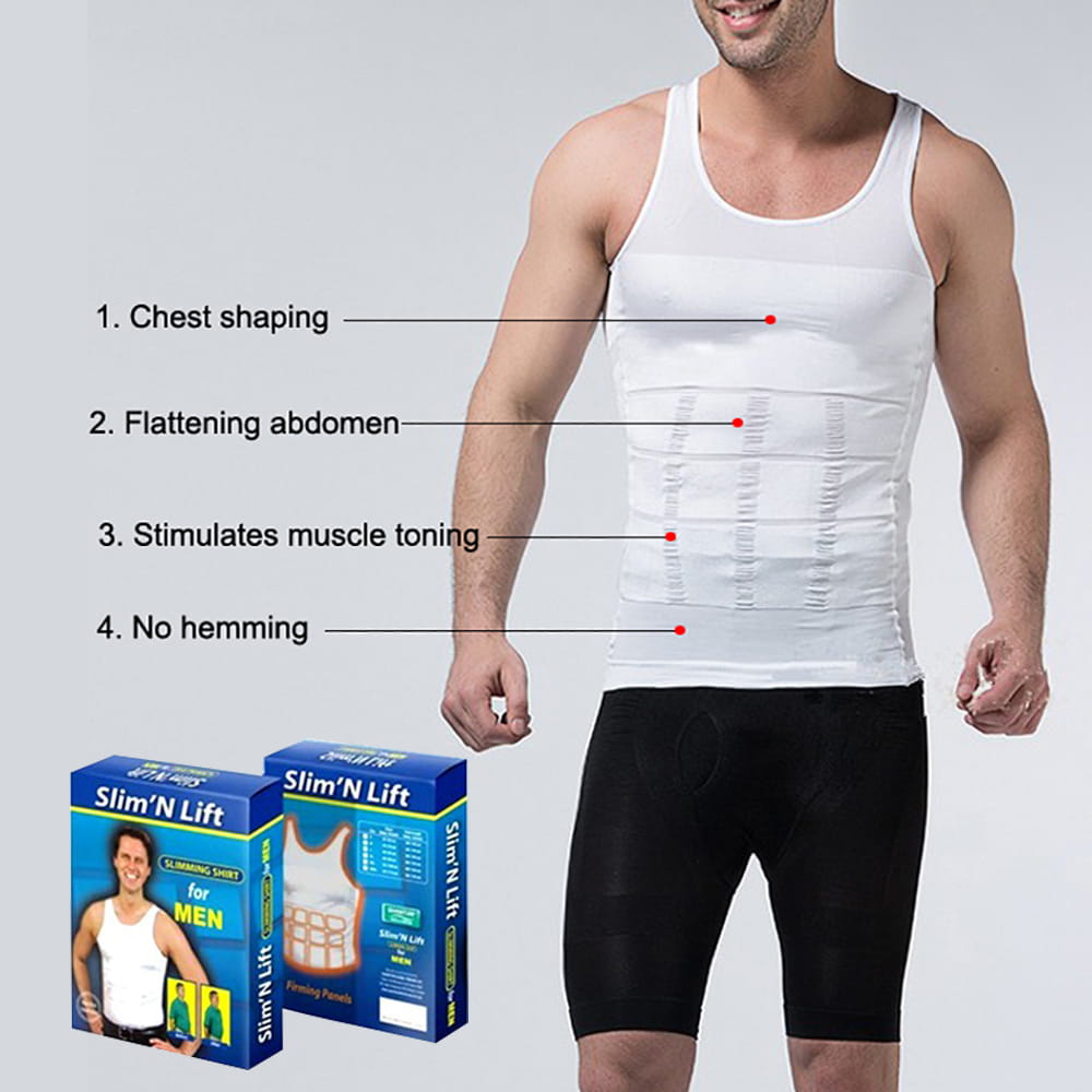 Be Smart Slim n Lift Nylon-Spandex Firming Panels Body Fit Body Shaper Vest  for Men
