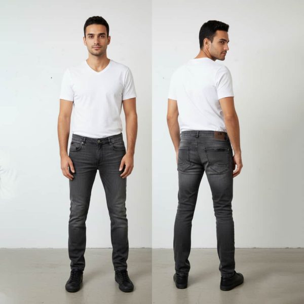 Cross Hatch - stretchable-denim -jeans-faded grey-slim fit-Pant
