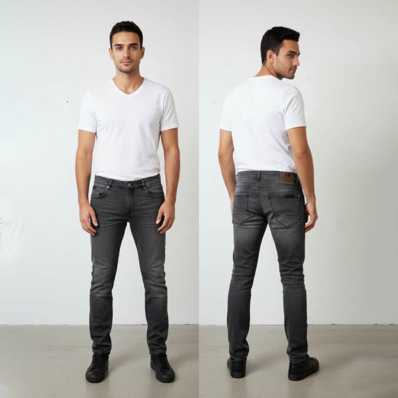 Cross Hatch - stretchable-denim -jeans-faded grey-slim fit-Pant