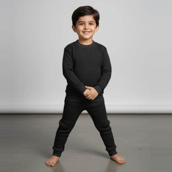 Black New Born & Toddler Unisex Wool Co-Ord Suit