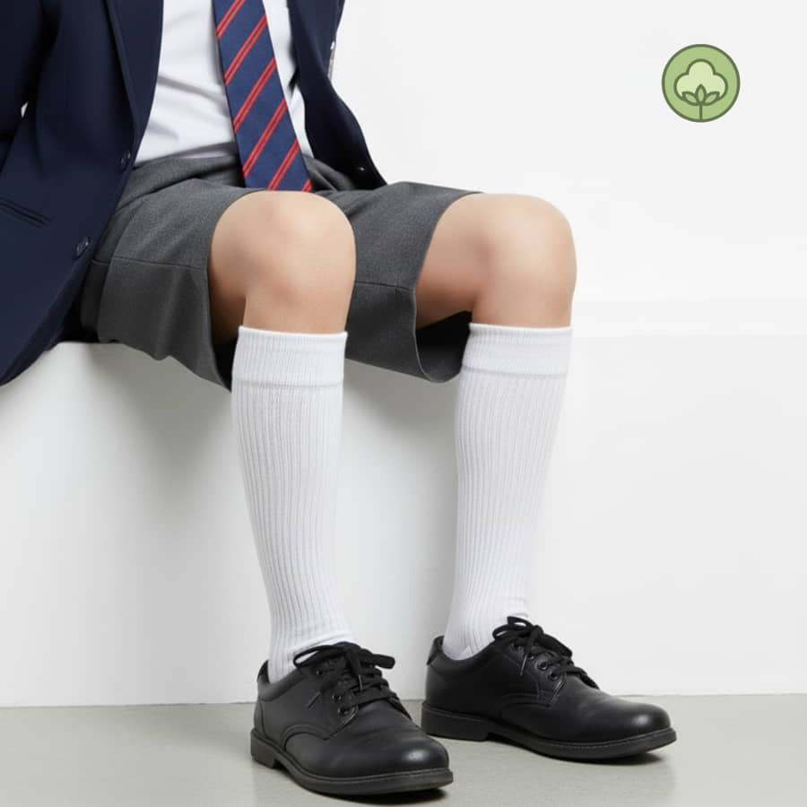 White-school-socks-cotton
