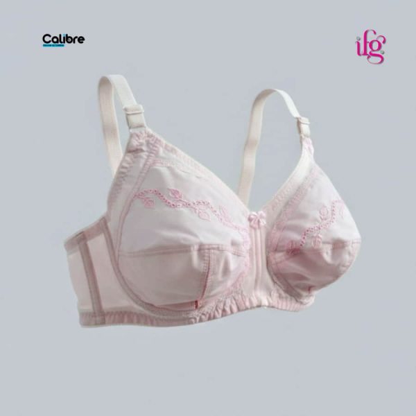 Damzel IFG Mild Pink Cotton Bra – Embroidered Punch Hole Women Undergarments & Girls Cotton Underwear